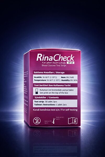 RİNA RİNACHECK ŞEKER ÖLÇÜM ÇUBUĞU 1 KUTU 50 ADET