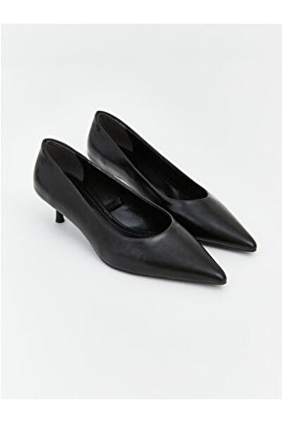LC Waikiki Μαύρα γυναικεία παπούτσια με τακούνι και μυτερή μύτη