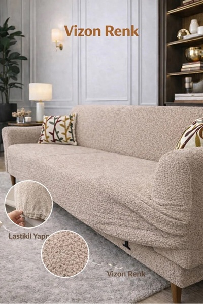 TUCHMALL bohem Lastikli 3 Kişilik Koltuk Örtüsü Kaymaz Esnek ve Yıkanabilir K...