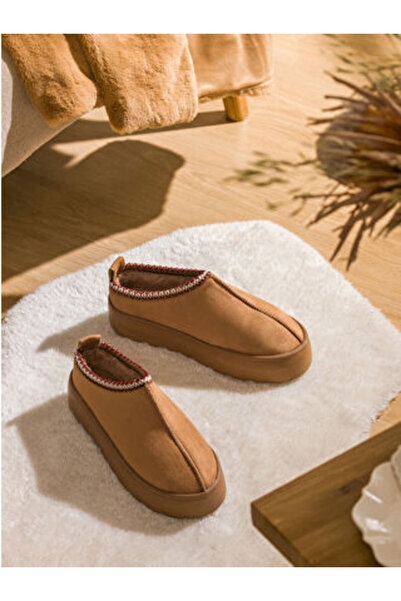 LC Waikiki Brown Suede Look Women's Home Shoes