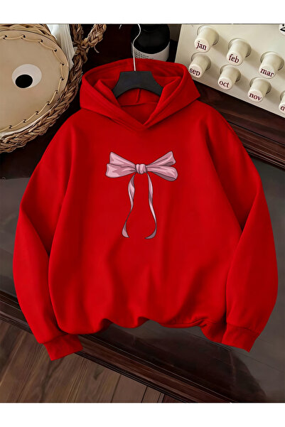 Rayan & Hoor Style Ribbon printed oversize unisex premium black hoodie