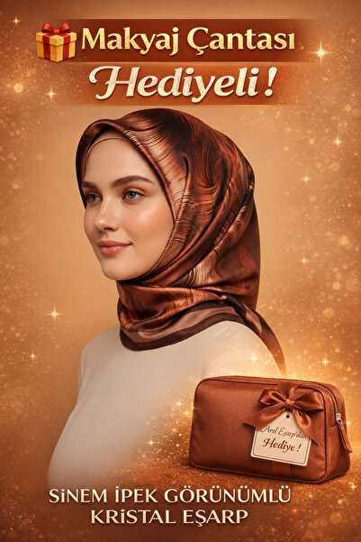 Picasso Silk-Look Crystal Brown Scarf – Twill Stylish Design 90X90