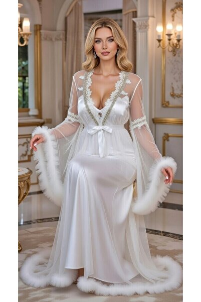bigmama Bridal Dowry Set Silk Satin Suit - Robe and Dressing Gown with Magnif...