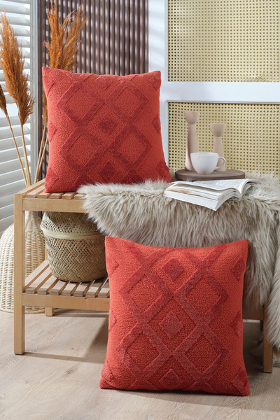 Bellahomeart Ekose kırlent kılıfı 2 Adet