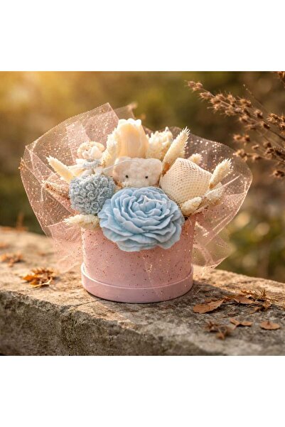 victiny Floral arrangement box with soy wax and natural dried plants Martisor...