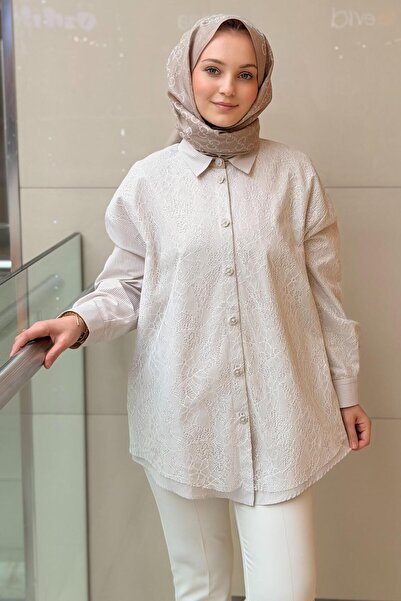 Ghisa Lace Striped Front Shirt