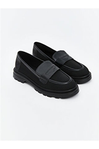 LC Waikiki Black Leather Look Women's Loafer