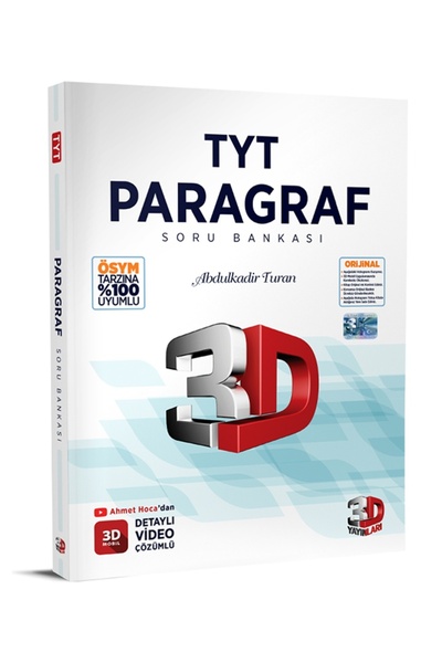 3D Yayınları 2026-2027 Müfredat TYT Paragraf Soru Bankası %100 ÖSYM Tarzı Det...