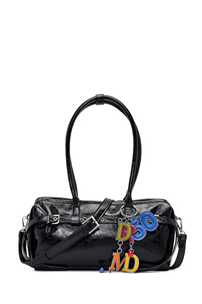 Derimod حقيبة كتف نسائية سوداء مع إكسسوارات 26PBD272018