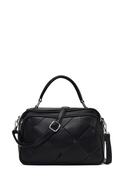 Derimod Women's Black Long Strap Braided Handbag 26Pbd262829