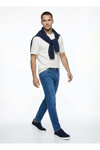 Fabrika Normal Bel Normal Paça Slim Fit Mavi Erkek Denim Pantolon F6SM-PNT 2806