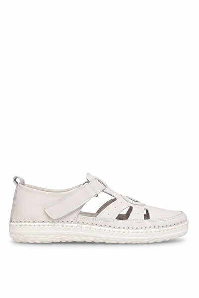 Voyager Z520 Women's Leather Flat Sandals Ecru