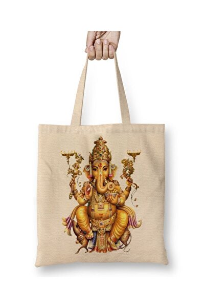 Toyaso Indian Mythology Ganesha Hinduism White Tote Bag Long Handle Shopping ...