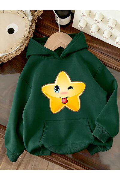 Rayan & Hoor Style Star Printed Oversize Unisex Premium Black Hoodie