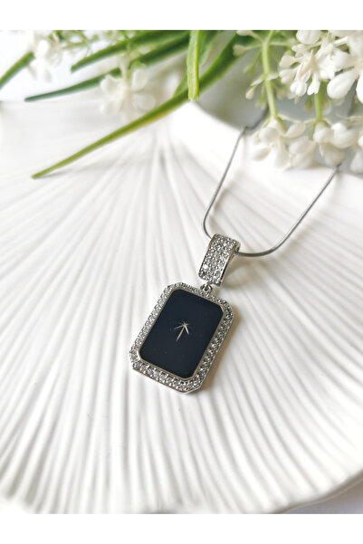 Halley Concept Zircon Stone North Star Silver Color Steel Necklace