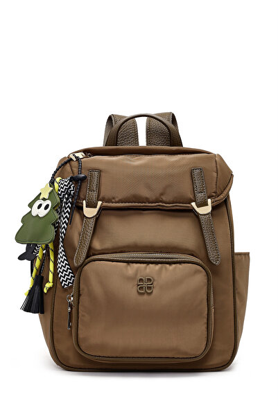 Derimod Women's Mink Fabric Charm Backpack 26Pbd24656F