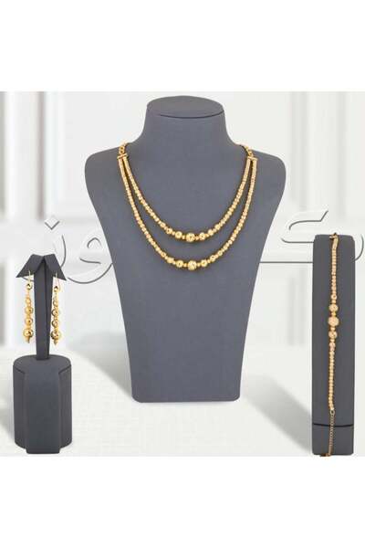 Generic طقم السبحات خطين بديل الذهب