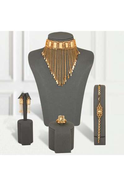 Generic طقم بديل الذهب زهرة الذهب الملكي لايسبب الحساسيه