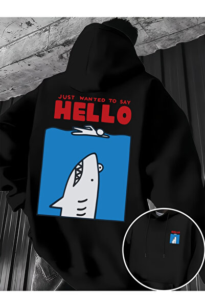 Rayan & Hoor Style هالو سويت شيرت بغطاء للرأس مطبوع للجنسين