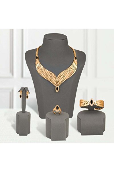 Generic طقم بديل الذهب جناح الصقر اسود