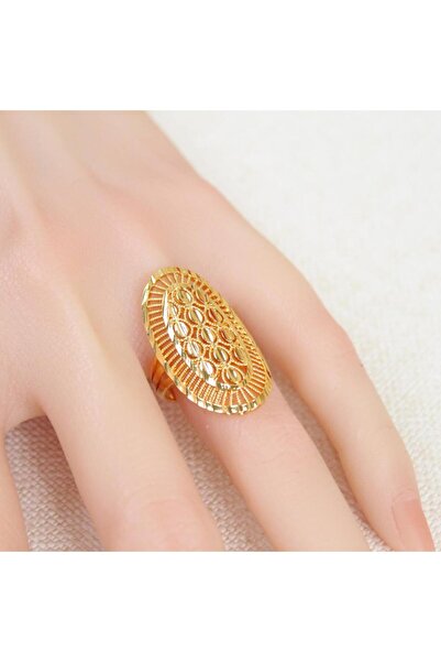 Generic خاتم بديل الذهب زهرة الفخامة لايسبب الحساسيه - مقاس يأتي الخاتم مفتوح...