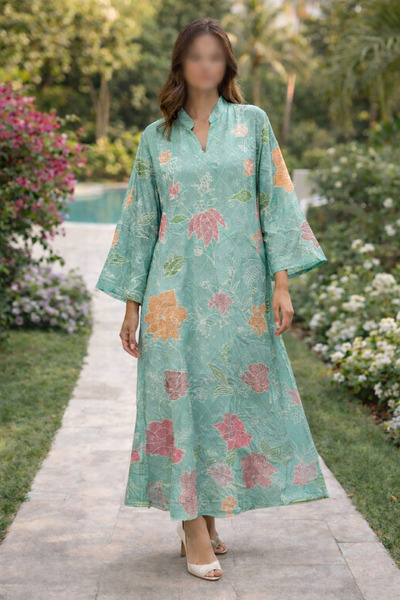 RONZA Women's jalabiya with openwork embroidery