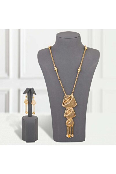 Generic عقد بديل الذهب شبكي ثلاثي لايسبب الحساسيه