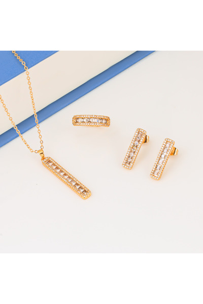 Generic طقم المستطيل الملكي ذهبي لايسبب الحساسيه