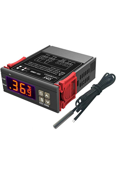Voltaj STC-1000 220V LCD Ekranlı Problu Termostat Dijital Sıcaklık Kontrol Ci...