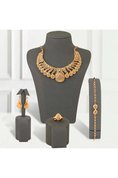 Generic طقم بديل الذهب لؤلؤة الصحراء لايسبب الحساسيه