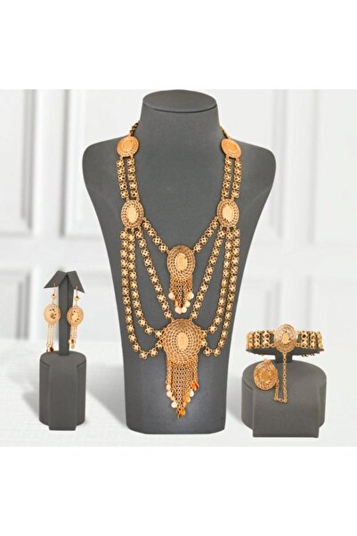 Generic طقم بديل الذهب زهرة الفخامة لايسبب الحساسيه