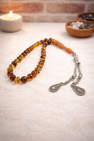 best bioenerji taş terapi Amber Prayer Beads (Fire Amber)