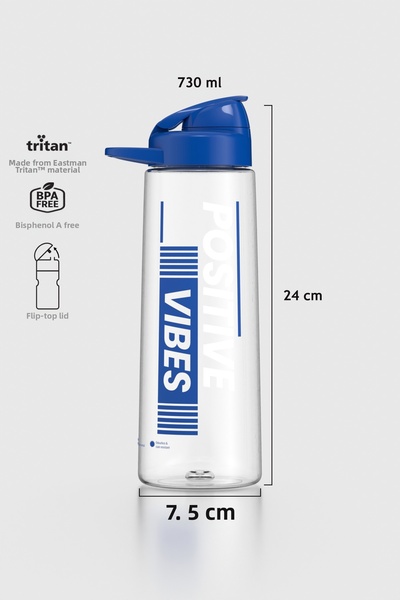 Renga زجاجة ليديا بتصميم الإيجابية سعة 730 مل من التريتان 912035 باللون الأزرق