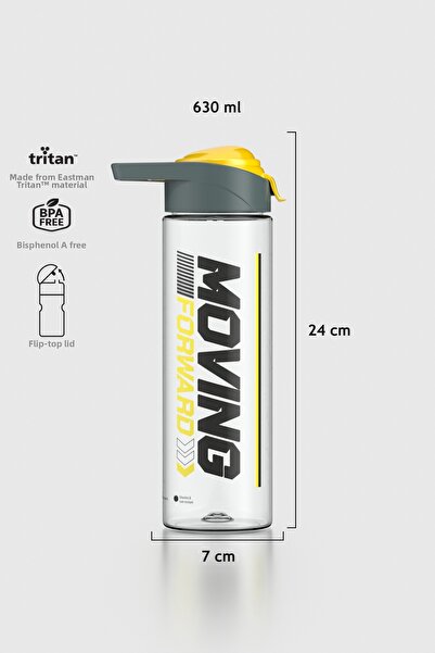 Renga Juno Moving Desen 630 ml Tritan Flask 912088 Smoked-Yellow