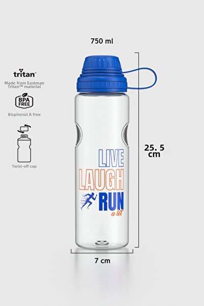 Renga Aegean Script Patterned 750 ml Tritan Flask 912067 Blue