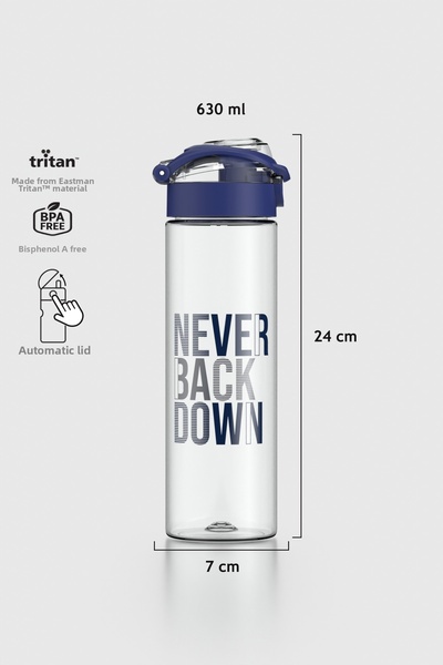 Renga قارورة ساغا منقوشة سعة 630 مل من التريتان 912065 باللون الأزرق