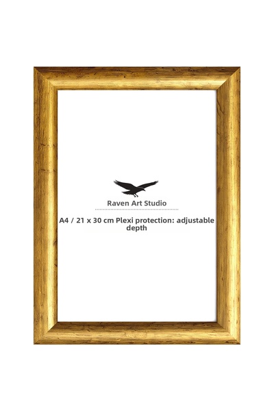 Raven Art Studio إطار وثائق وصور من بيرجامون مقاس A4-21x30 سم، ذهبي عتيق، مصن...