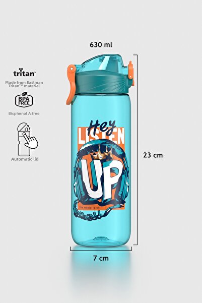 Renga قارورة مياه للأطفال من التريتان بنمط موجي سعة 630 مل 912166 لون فيروزي