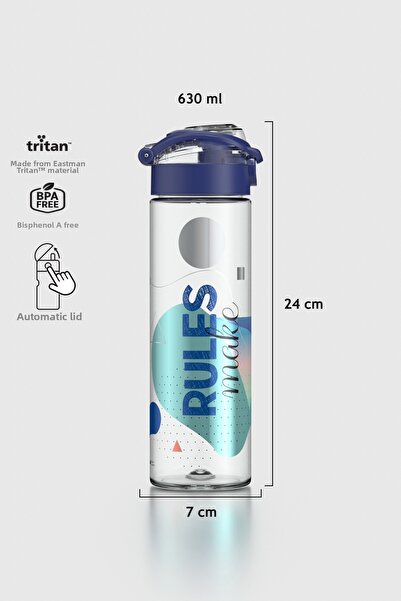 Renga قارورة ساجا منقوشة 630 مل تريتان 912057 أزرق