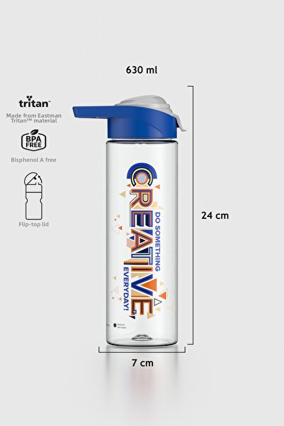 Renga زجاجة جونو كرييتيف ديزين 630 مل تريتان 912088 أزرق-رمادي