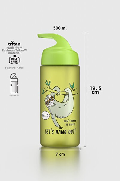 Renga قارورة مياه للأطفال من تريتان بنمط مولي سعة 500 مل مع ماصة 912131 باللو...