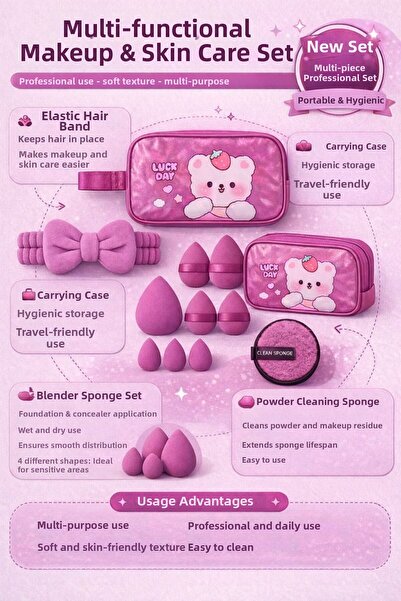 ONNA PROFESSIONAL Многофункционален комплект за грим и грижа за кожата