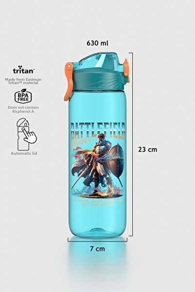 Renga قارورة مياه للأطفال من التريتان بنمط موجي سعة 630 مل 912167 لون فيروزي