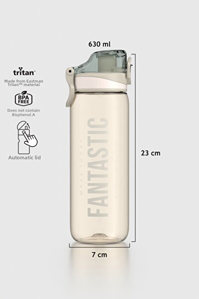 Renga زجاجة تريتان من تريجو بسعة 630 مل بنقش كتابي 912155 لون بيج