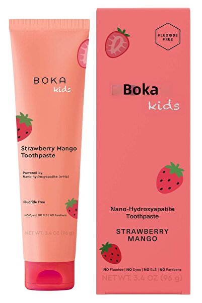 BOKA معجون أسنان للأطفال بنكهة الفراولة والمانجو n-Ha خالٍ من الفلوريد 96 جرام