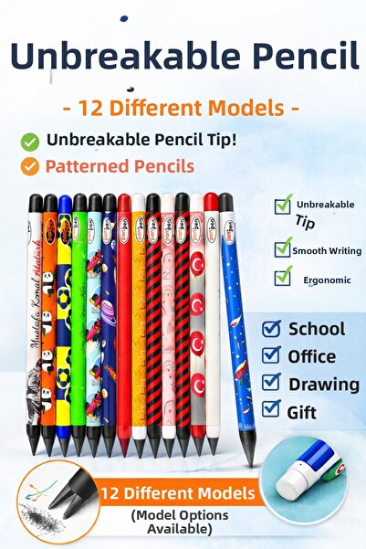 Blue Label قلم رصاص لا نهاية له - 12 نمطًا مختلفًا |   قلم كتابة يدوم طويلاً ...