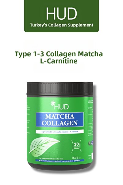 Hud مستخلص ماتشا بالكولاجين والشاي الأخضر - 300 جم (وحدة 30 يومًا)