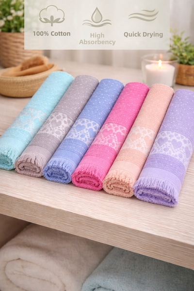 CESSTORE 100% Cotton 6-Piece Hand and Face Towel Set, High Absorbency, Quick ...