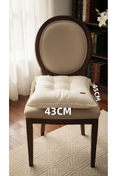 Zümrüdüanka Handmade Off-White Buttoned Cushion