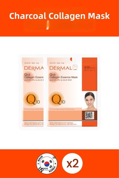 Dermal Q10 Collagen Mask - 23 Gr 2 Pieces, Firming and Moisturizing Renewing